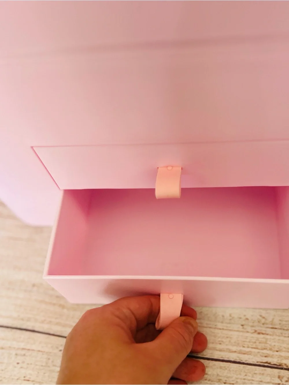 Light Pink Portable Makeup Cosmetic Storage Box NEW